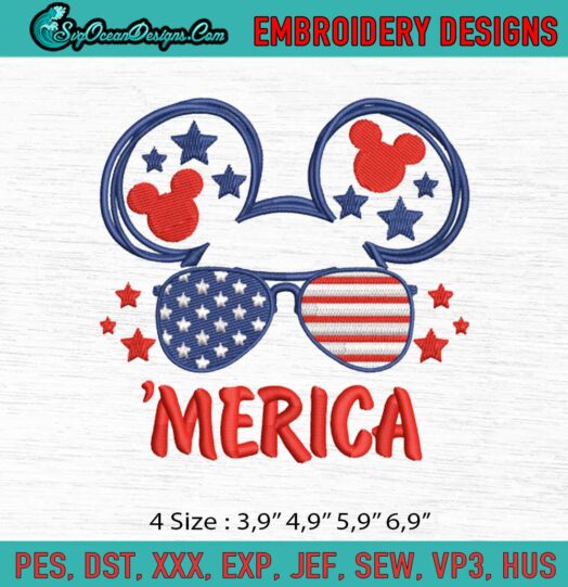 Mouse Mickey American Logo Embroidery File