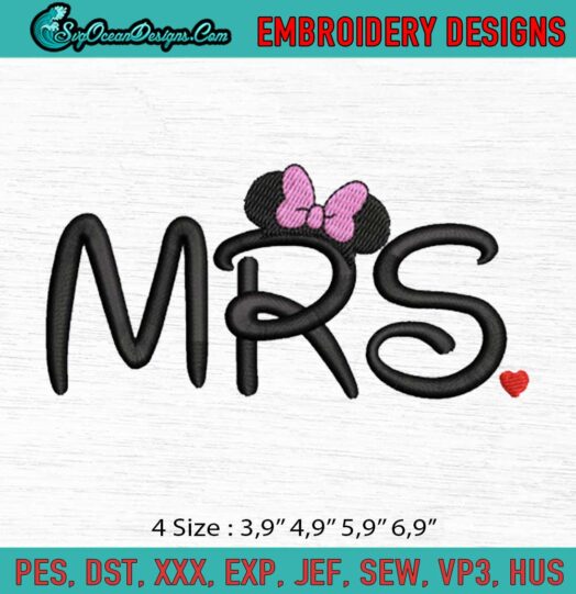 Mrs Disney Logo Embroidery File