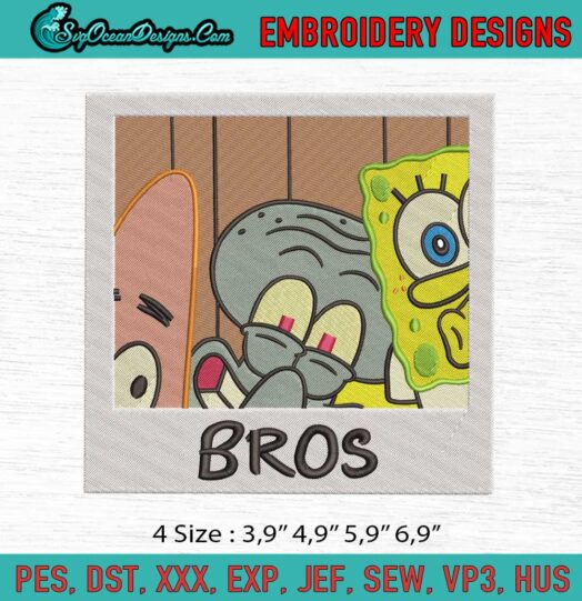 Nickelodeon Spongebob Squarepants Bros Logo Embroidery File