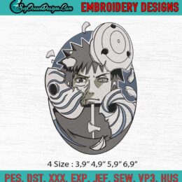 Obito Utachi Manga Naruto Anime Machine Embroidery Digitizing Design File