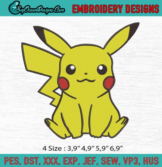 Pikachu Logo Embroidery File