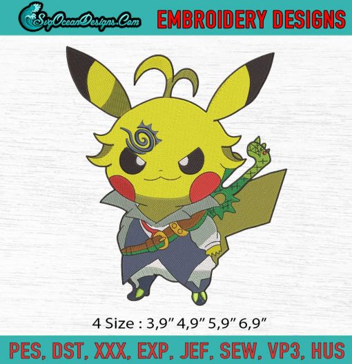 Pikachu Pokemon Cosplay Meliodas Nanatsu no Taizai Anime Logo Embroidery File