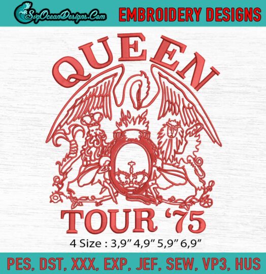 Queen Tour 75 Logo Embroidery File