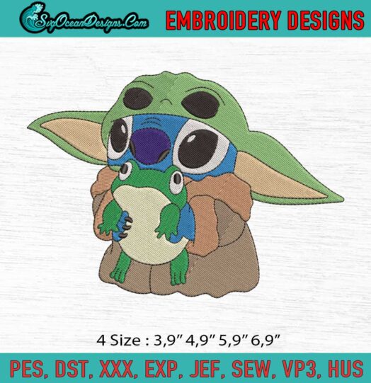 Stitch Baby Yoda Frog Logo Embroidery File