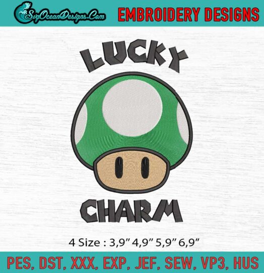 Super Mario Lucky Charm Logo Embroidery File