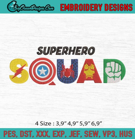 Superhero Squad Logo Embroidery File