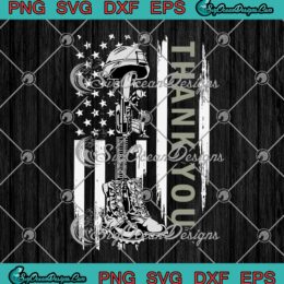 Thank You Patriotic Military Boots American Flag SVG Memorial Day 4th Of July Veterans SVG PNG EPS DXF Cricut File