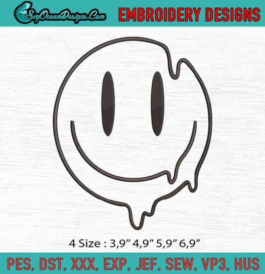 Trippy Smiley Face Logo Embroidery File