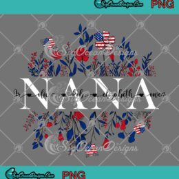 Wildflowers American Flag Nana PNG Personalized Nana With Grandkids Gifts PNG JPG