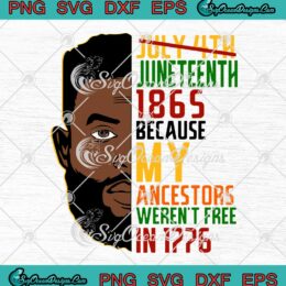 African American Man Juneteenth 1865 Because My Ancestors Weren't Free In 1776 SVG PNG EPS DXF Cricut File