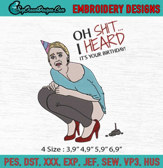 Amber Heard Oh Shit I Heard Its Your Birthday Logo Embroidery File
