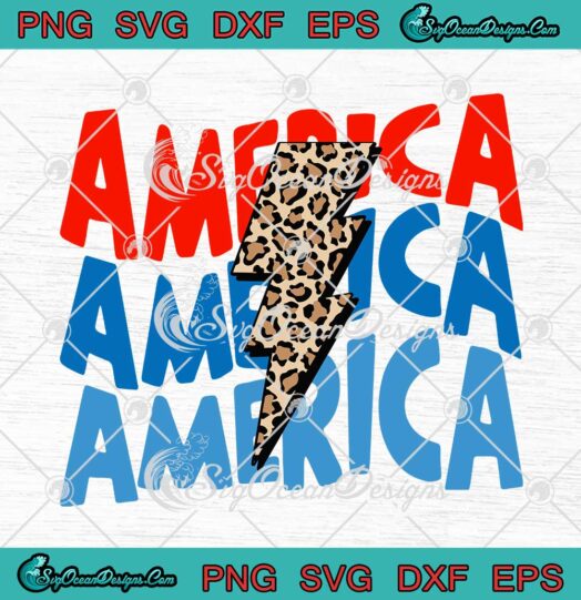 America Leopard Thunderbolt SVG PNG EPS DXF Cricut File