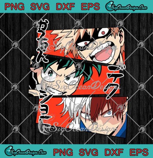 Anime My Hero Academia Katsuki Bakugo Midoriya Izuku And Shoto Todoroki SVG PNG DXF EPS Cricut
