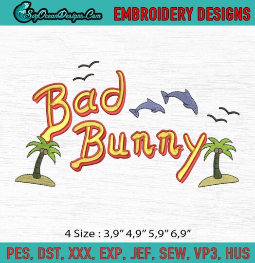 Bad Bunny Worlds Hottest Tour Logo Embroidery File