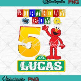 Birthday Boy 5th Lucas Sesame Street Birthday Gifts Custom Design PNG JPG