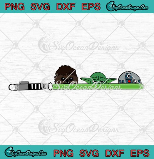Chewbacca And Baby Yoda Star Wars Sword SVG PNG EPS DXF Cricut File