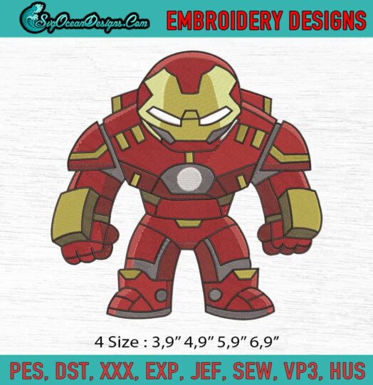Chibi Iron Man Marvel Avengers Logo Embroidery File