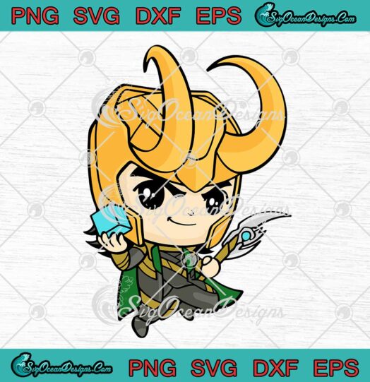 Chibi Loki Marvel Loki SVG Cute Gift Marvel Studios Fan SVG PNG EPS DXF Cricut File