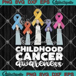 Childhood Cancer Awareness Hands Ribbons SVG PNG EPS DXF Cricut File