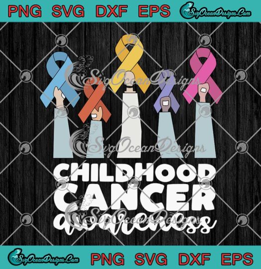 Childhood Cancer Awareness Hands Ribbons SVG PNG EPS DXF Cricut File