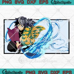 Demon Slayer Giyu Tomioka SVG Anime Manga Kimetsu No Yaiba SVG PNG EPS DXF Cricut File