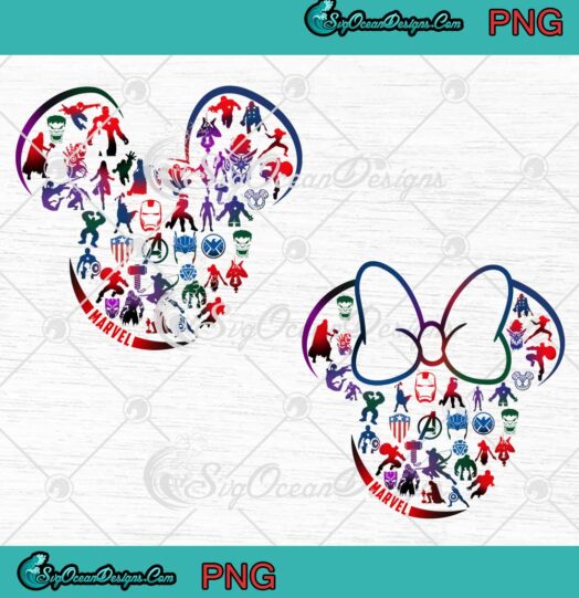 Disney Mickey And Minnie Mouse Head PNG Marvel Characters Avengers Logo Bundle PNG JPG