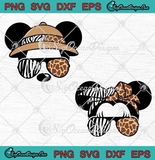 Disney Mickey Minnie Safari Animal Kingdom SVG Safari Couple Gifts SVG PNG EPS DXF Cricut File