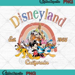 Disneyland Est 1955 California Mickey And Friends PNG Disney Characters Cartoon PNG JPG