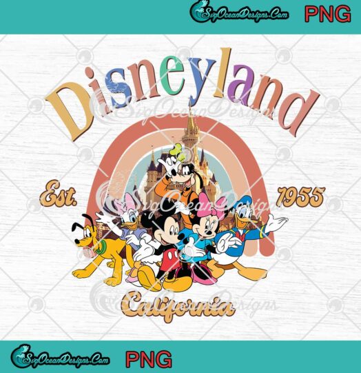 Disneyland Est 1955 California Mickey And Friends PNG Disney Characters Cartoon PNG JPG