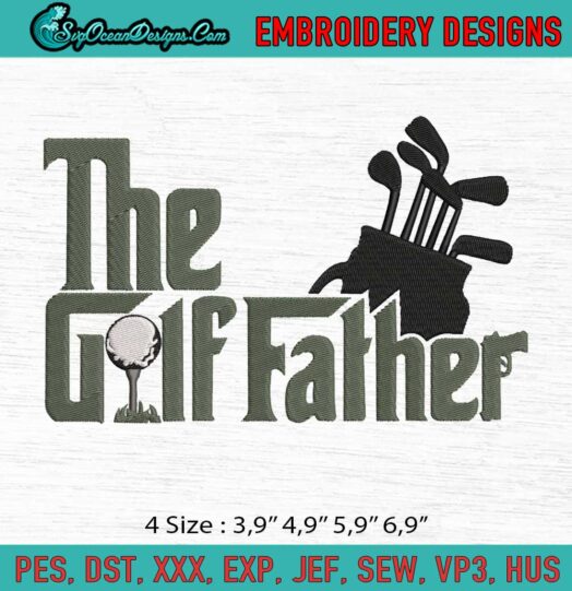 Fathers Day The Golf Father Logo Embroidery File