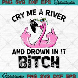 Flamingo Fucking Cry Me A River And Drown In It Bitch SVG PNG EPS DXF Cricut File