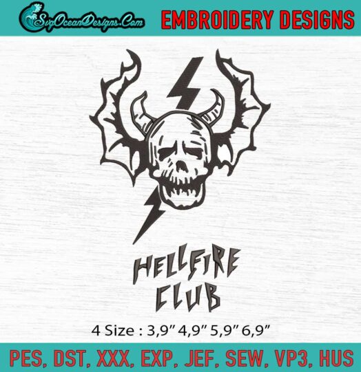 Hellfire Club Stranger Things Logo Black Embroidery File