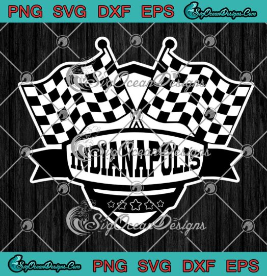 Indianapolis Indiana Racing Checkered Flag SVG PNG EPS DXF Cricut File