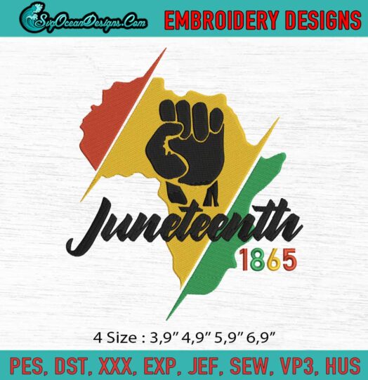 Juneteenth 1865 Logo Embroidery File