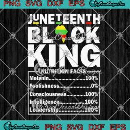 Juneteenth Black King Nutrition Facts SVG African American Black History Month SVG PNG EPS DXF Cricut File