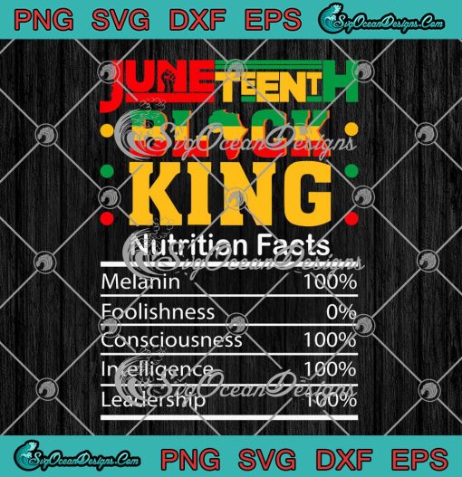 Juneteenth Black King Nutrition Facts SVG Freedom Day Black History Month SVG PNG EPS DXF Cricut File