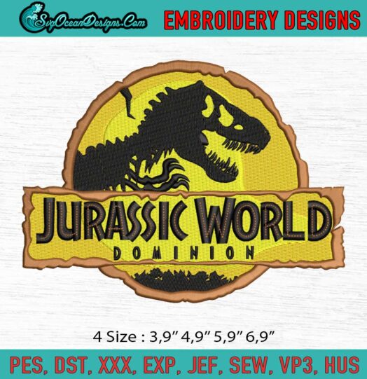 Jurassic World Dominion Logo Embroidery File