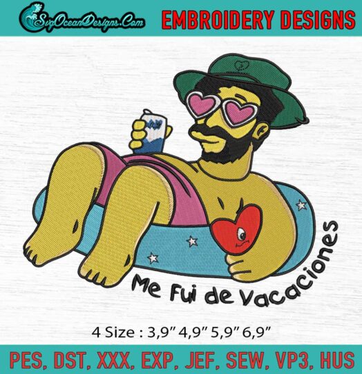 Me Fui De Vacaciones Logo Embroidery File