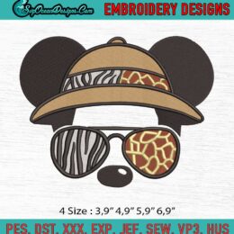 Mickey Mouse heads Safari Inspired - Mickey Disney Machine Embroidery Digitizing Design File