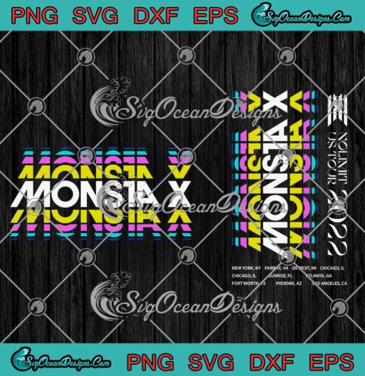 Monsta X No Limit Tour 2022 Gift For Fan Kpop Bundle SVG PNG EPS DXF Cricut File