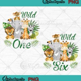 Personalized Custom Wild Safari Animals Floral Zoo Jungle Wild Birthday PNG JPG