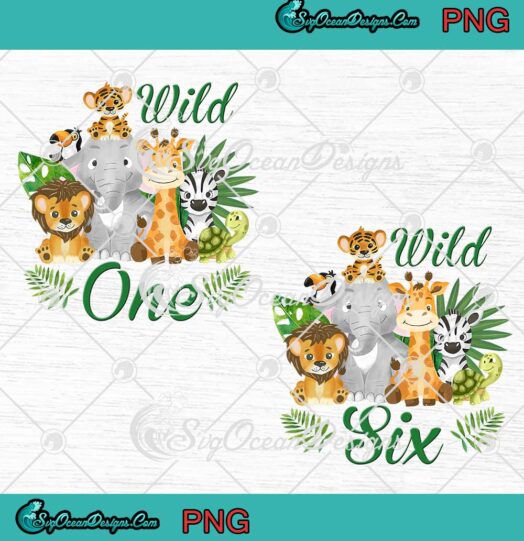 Personalized Custom Wild Safari Animals Floral Zoo Jungle Wild Birthday PNG JPG