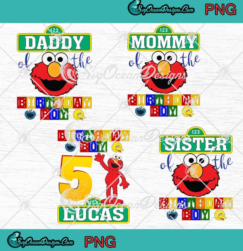 Sesame Street Family Of The Birthday Boy Custom Bundle Design PNG JPG ...