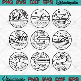 Star Wars Planets SVG Star Wars 9 Worlds SVG PNG EPS DXF Cricut File