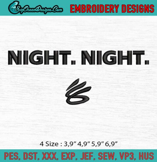 Steph Curry Night Night Logo Embroidery File