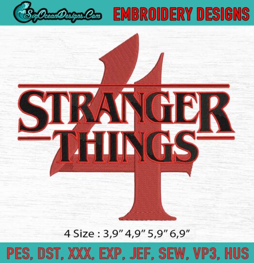 Stranger Things 4 Logo Embroidery File