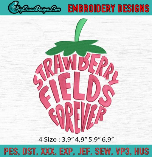 Strawberry Fields Forever Logo Embroidery File