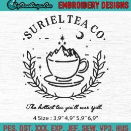 Suriel Tea Co Coffee Machine Embroidery Digitizing Design File