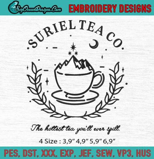 Suriel Tea Co Coffee Logo Embroidery File