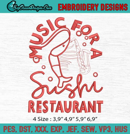 Sushi Restaurant MFASR Shrimp Band Logo Embroidery File